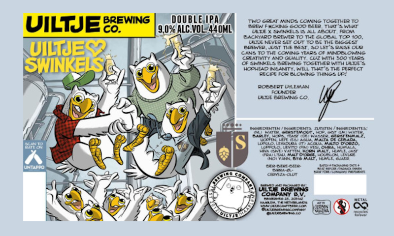 Uiltje loves swinkels bieretiket